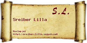 Sreiber Lilla névjegykártya